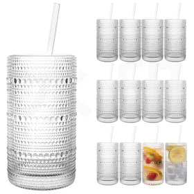 Dingerjar hobnail glasses 16oz set for elegant water service