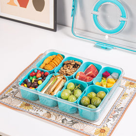 Dingerjar Snackle Box with handle demonstrates portable design for outings