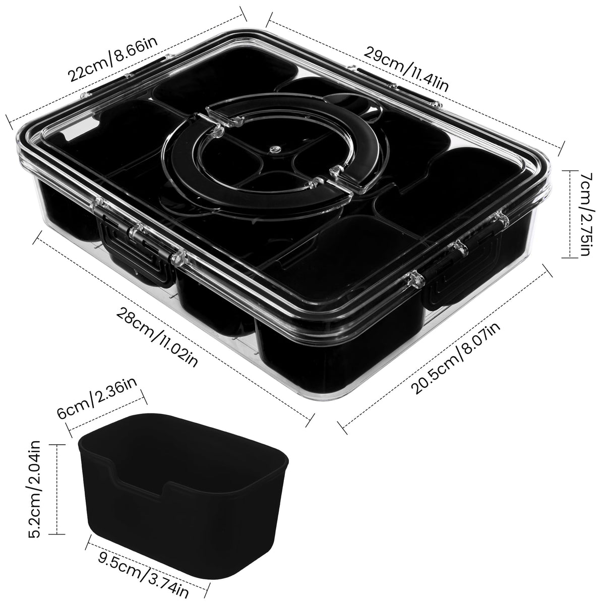 Dingerjar Snackle Box portable container supports on-the-go snacking with a secure lid