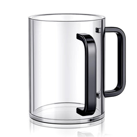 Dingion Judaica hand washing cup with dual black handles for Netilat Yadayim
