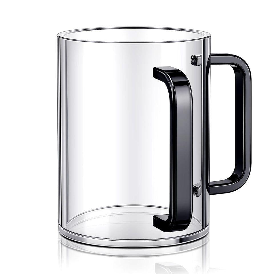 Dingion Judaica hand washing cup with dual black handles for Netilat Yadayim