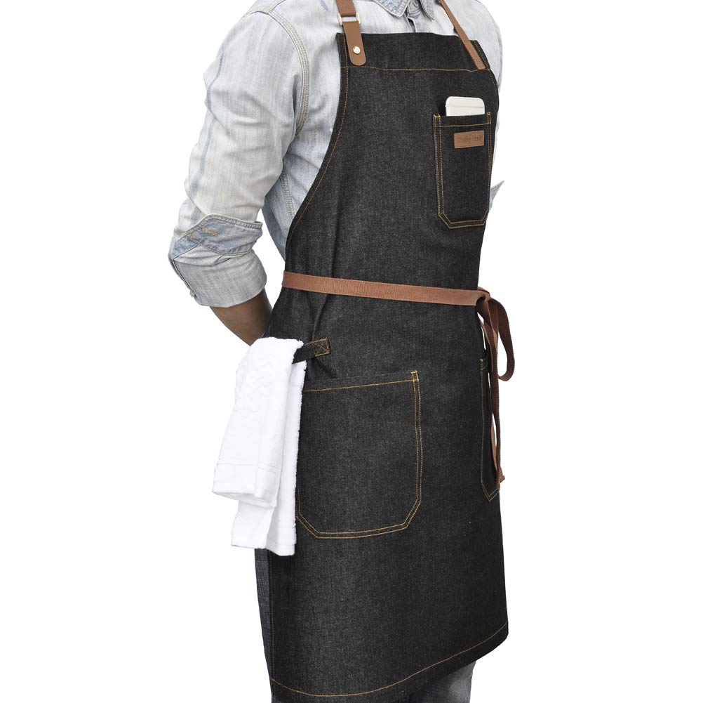 DingSay Trendy apron towel loop feature ideal for quick drying during service.