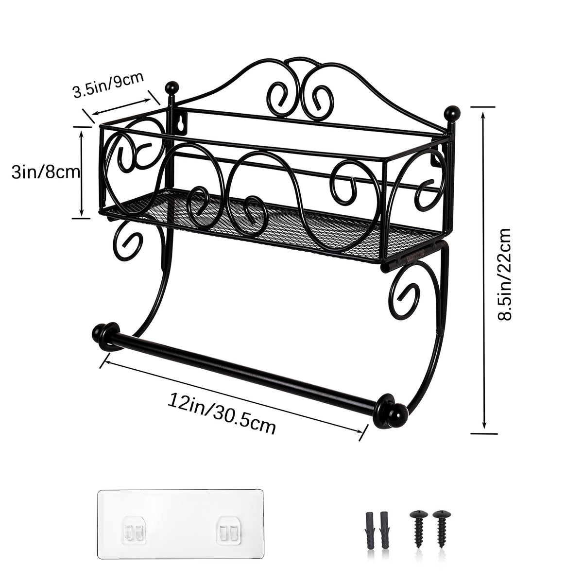 DINGTAI towel holder with roll visible, demonstrating practical roll storage and easy access.