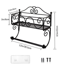 DINGTAI towel holder with roll visible, demonstrating practical roll storage and easy access.