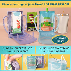 Dinneractive Sip Wiz car ride setup minimizes spills during yogurt snacks.
