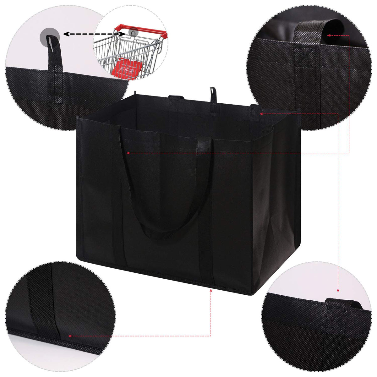 DIOMMELL large-capacity bags hold groceries and bulky items.