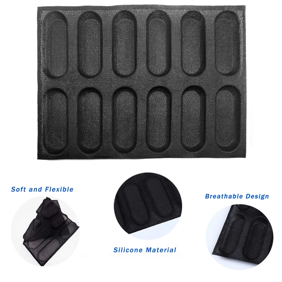 Dioycli hot dog bun mold ensures easy removal of baked buns.