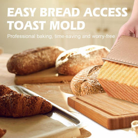 Dipanist corrugated toast mold in gold finish for crusty edges.