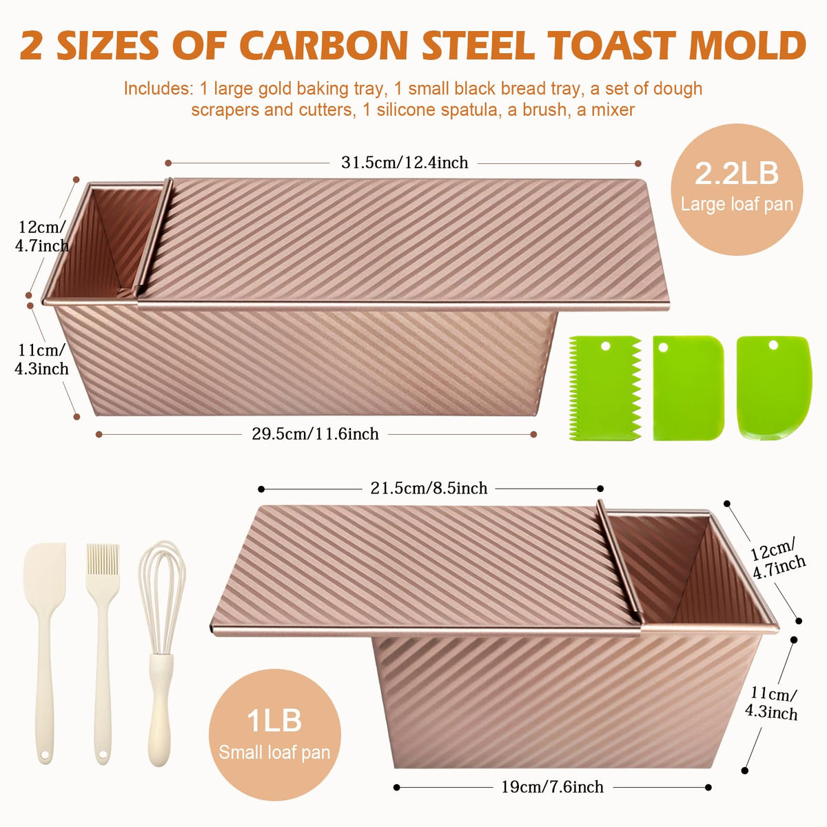 Dipanist loaf pan with lid side view shows straight sides for uniform slices.