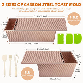 Dipanist loaf pan with lid side view shows straight sides for uniform slices.