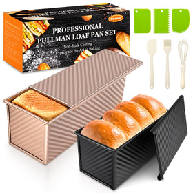 Dipanist pullman loaf pan with lid for even baking and easy release.