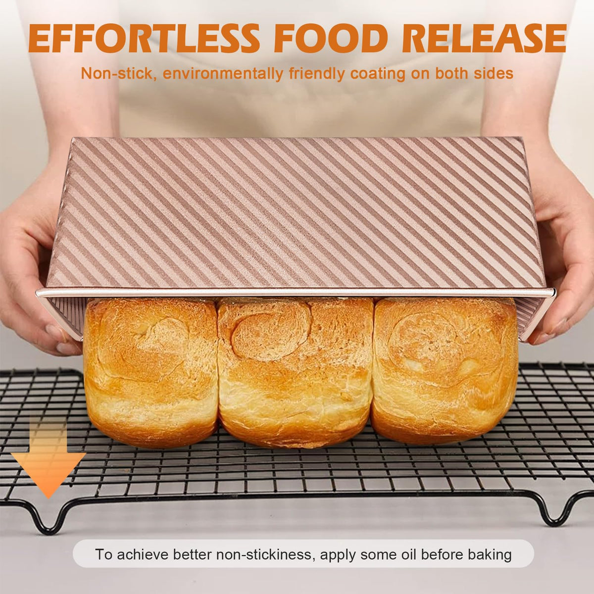 Dipanist square loaf pan yields uniform slices and smooth edges.