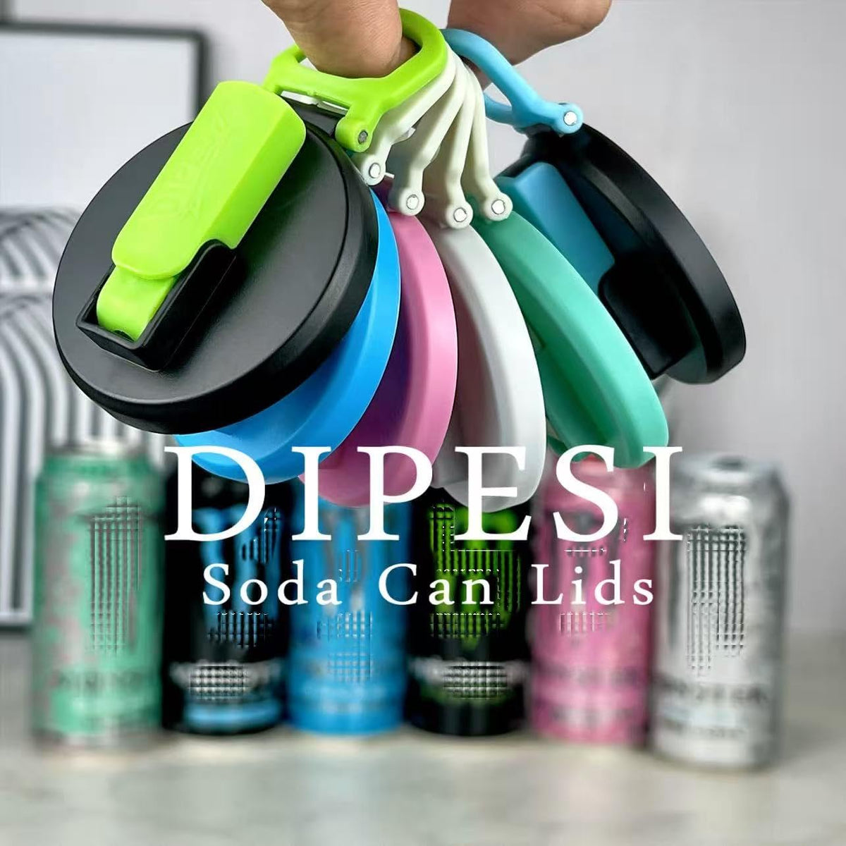DIPESI can lids on 12oz cans for easy identification and sipping.