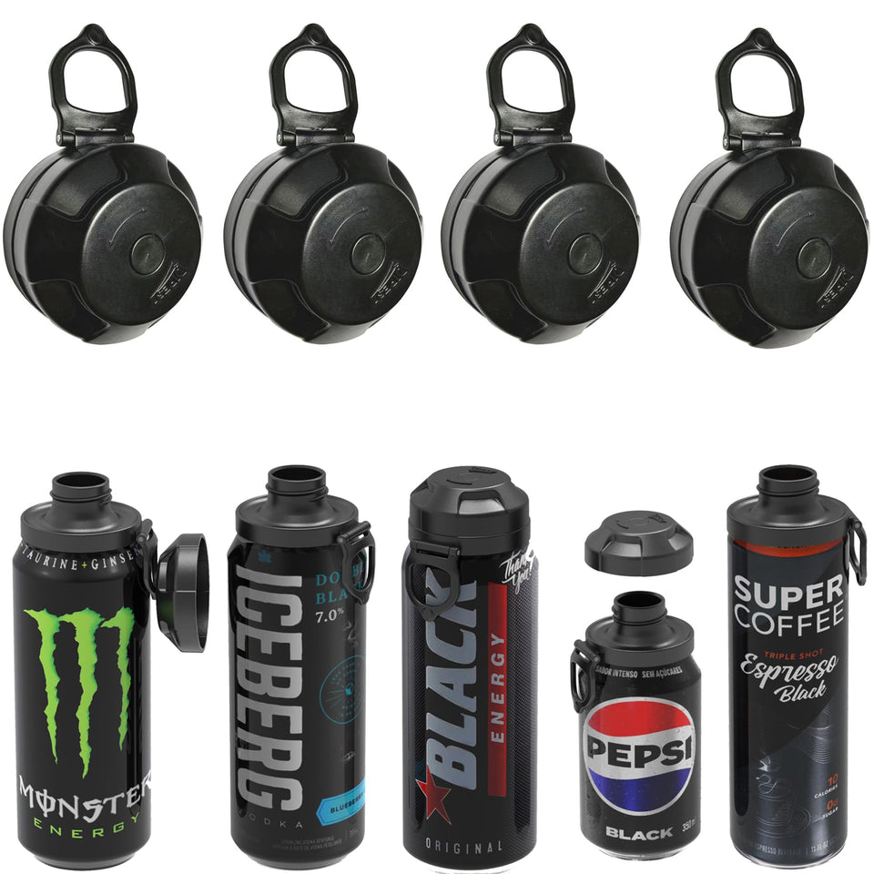 DIPESI magnetic soda can lid in black keeps drinks fresh.