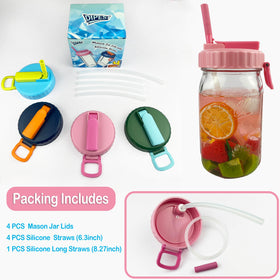 DIPESI lid fits 16oz, 24oz, and 32oz wide-mouth jars for versatility.