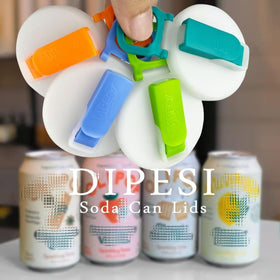 DIPESI can lid with silicone straw demonstrates tight seal for freshness.