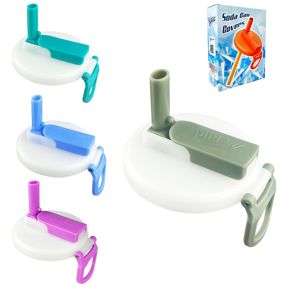 DIPESI soda can lids with silicone straw seal a can for spill-free sipping.