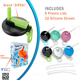 DIPESI silicone straws with colorful lids provide reusable sipping.