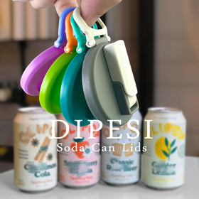 DIPESI blue lid with straw seals cans for spill-free sports