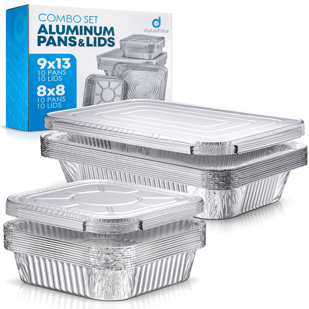 Diplastible 9x13 pan with lid for catering and easy serving