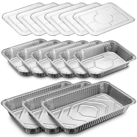 Diplastible buffet set with 6 half-size pans for varied dishes