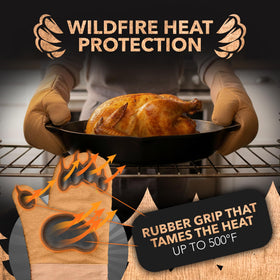 Disc Living Bear Paw mitts grip closeup showing non-slip control for hot pans