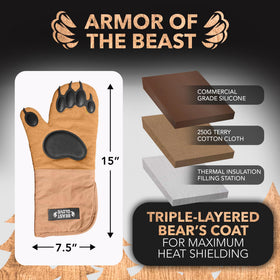 Disc Living Bear Paw mitts three-layer construction delivers reliable heat protection