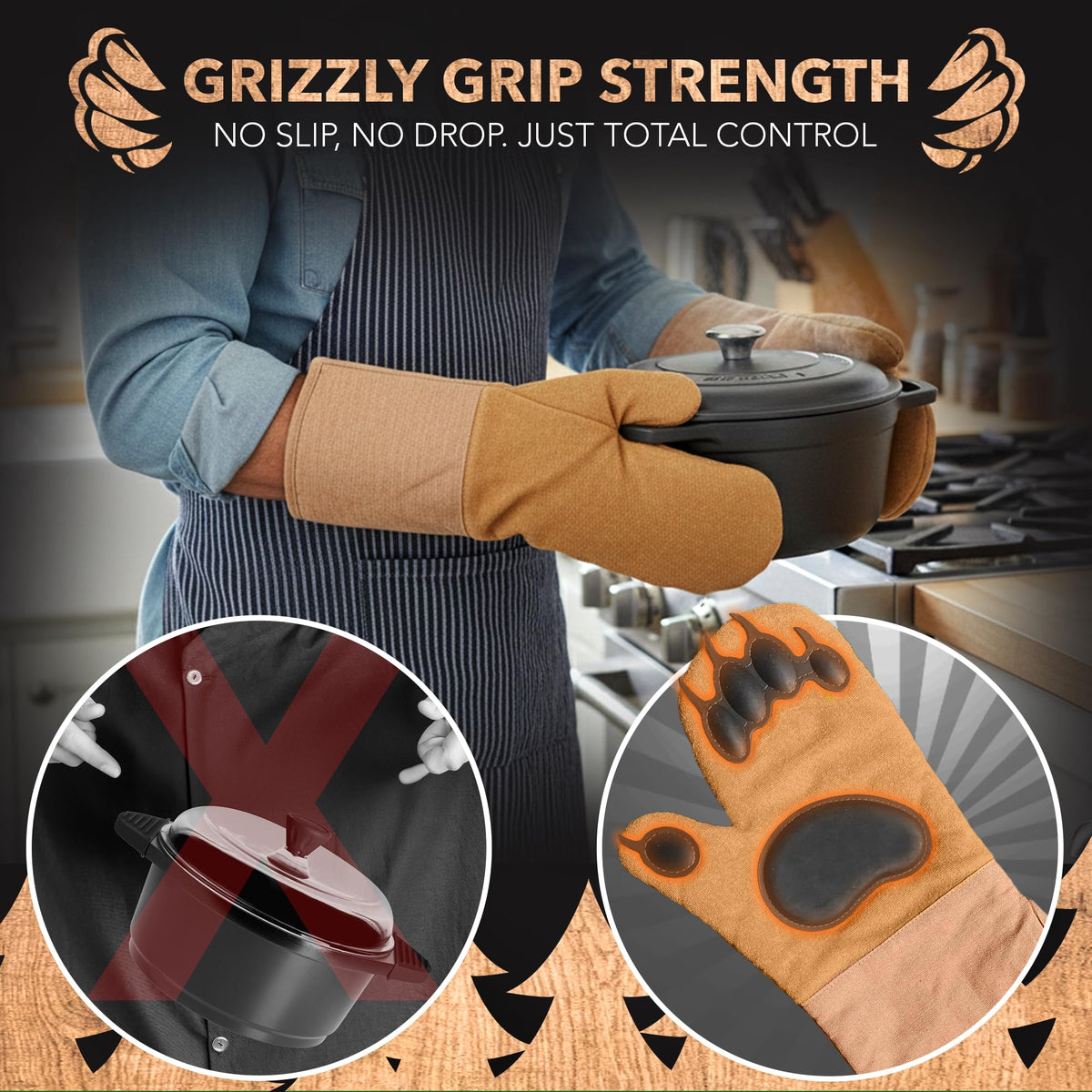 Disc Living Beast Glove silicone texture emphasizes durable, secure grip