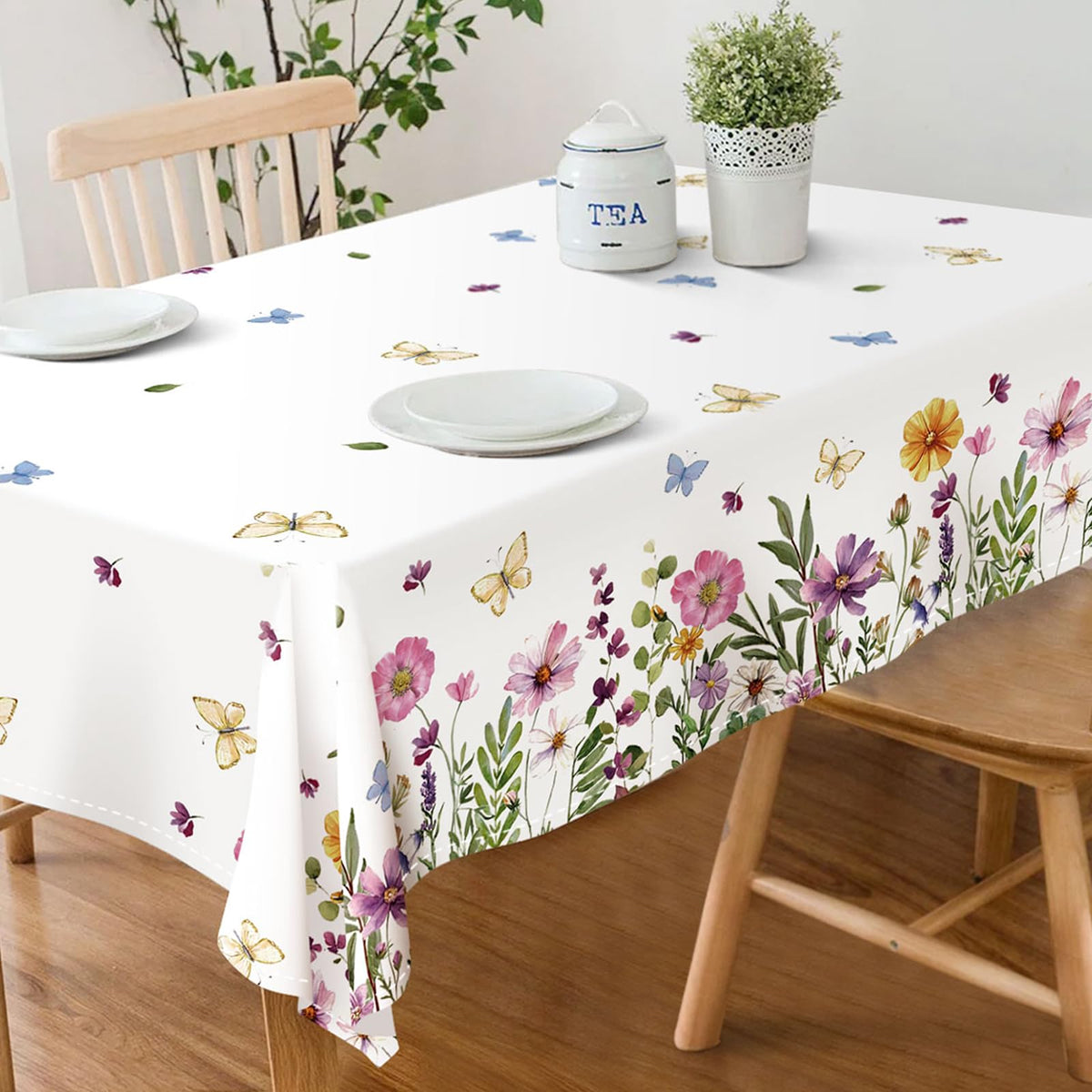 DISENB tablecloth with stain-resistant design for quick cleanup after meals