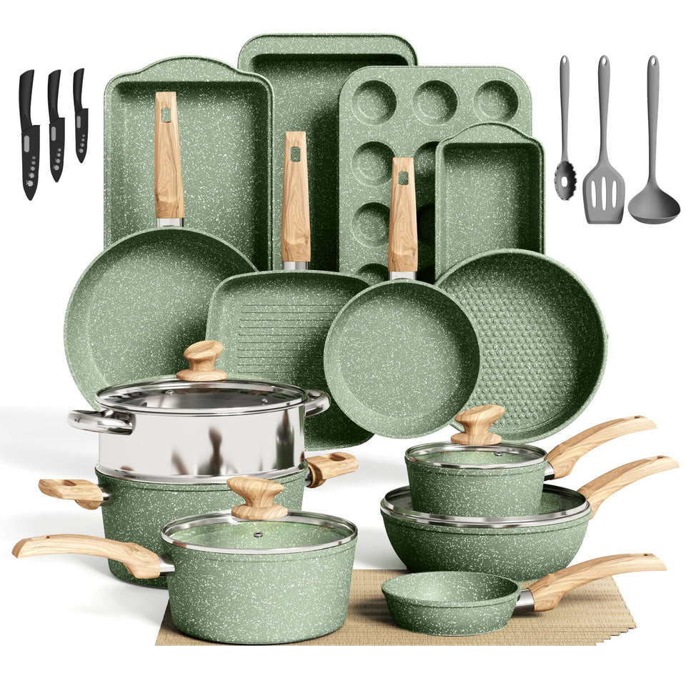 DishDelight green 5.5-inch fry pan for quick, easy stir-frying with minimal oil.