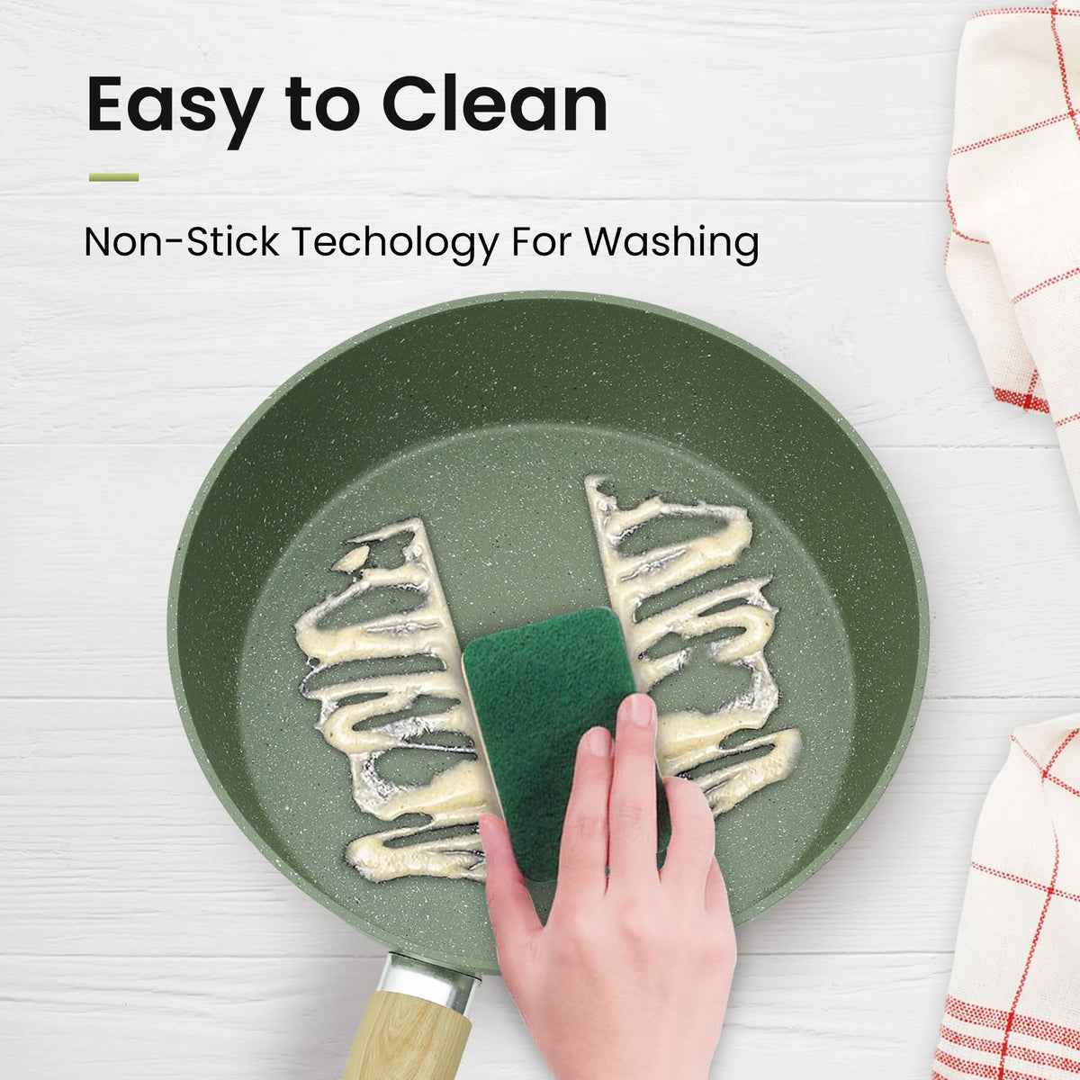 DishDelight green 9.5-inch square steak pan for searing and even cooking.