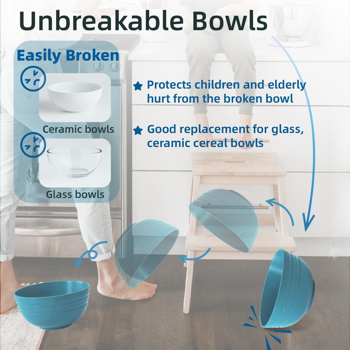 Homestockplus dishwasher-safe bowls simplify cleanup after meals and gatherings.