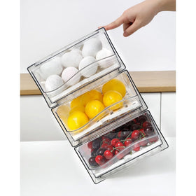 Diskary vented fridge bin with drainage to manage moisture.