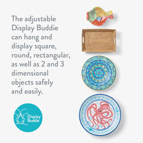 Display Buddie plate-bowl-art display enables versatile home styling.