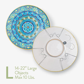 Display Buddie silicone-coated hooks guard surfaces while mounting bowls and trays.
