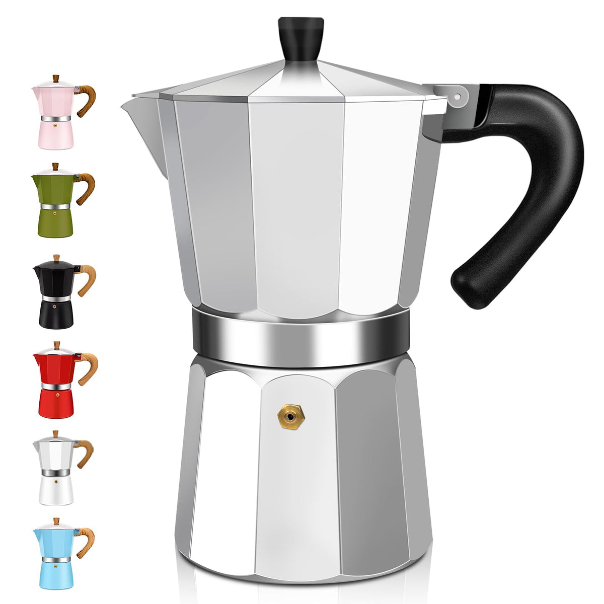 DITOSH 12 cup aluminum espresso moka pot on stove delivering rich aroma