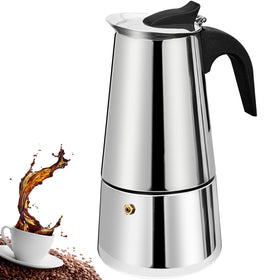 DITOSH 6-cup stovetop espresso maker shown on stove for quick, flavorful jolt of coffee
