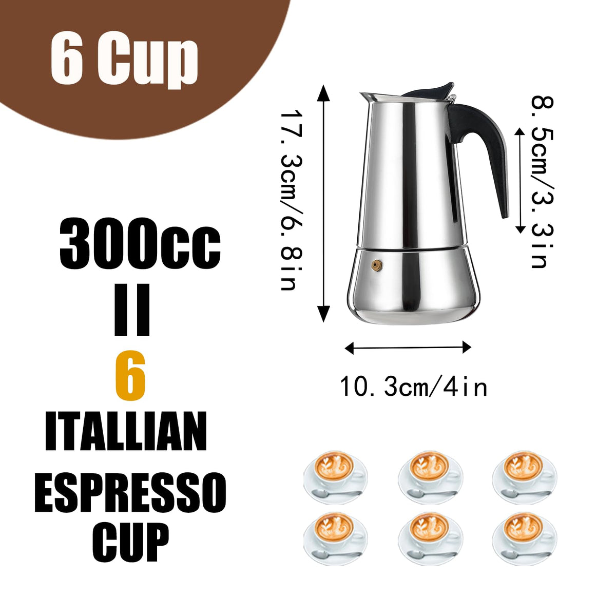 DITOSH 6 Cup moka pot safety valve ensuring safe pressure release during brewing