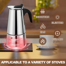 DITOSH induction-compatible moka pot ready for induction or traditional stoves