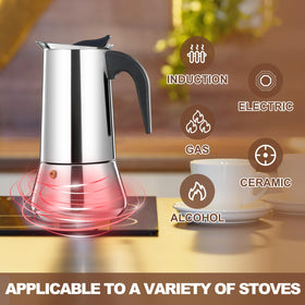 DITOSH induction-compatible moka pot works on any stove.