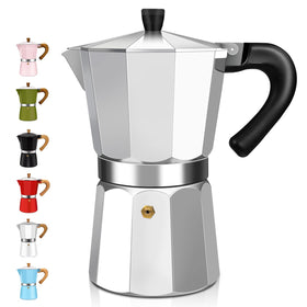 DITOSH moka pot 6-cup aluminum body brews rich espresso at home