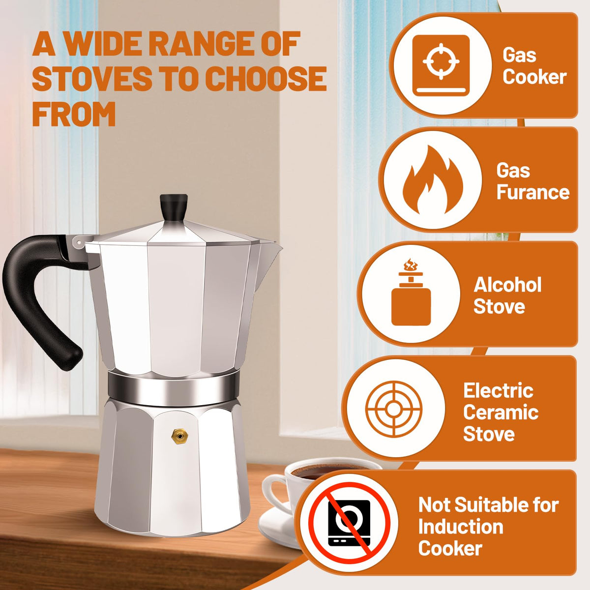 DITOSH moka pot during brew pouring a velvety shot into a cup