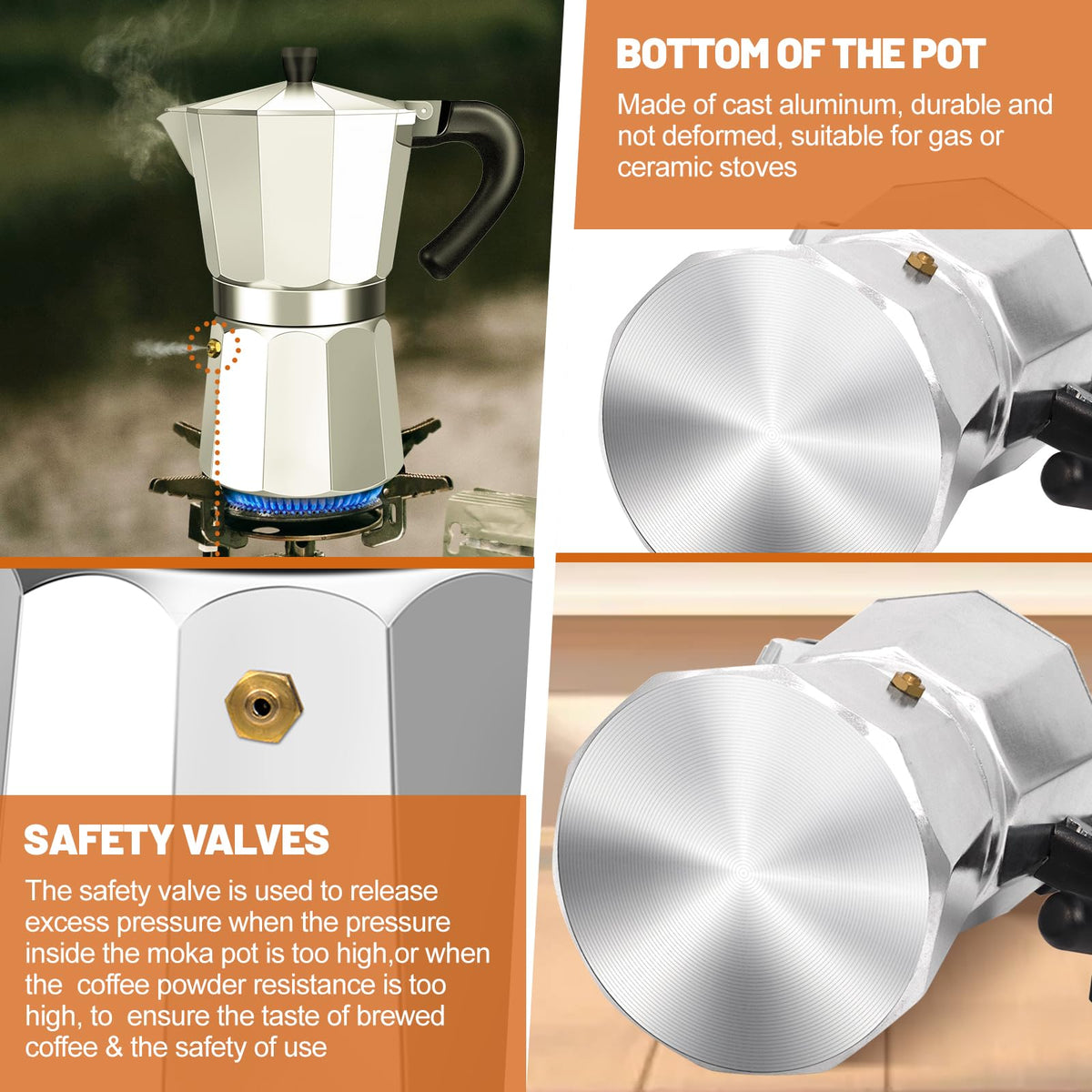 DITOSH moka pot removable parts are dishwasher safe for simple cleaning