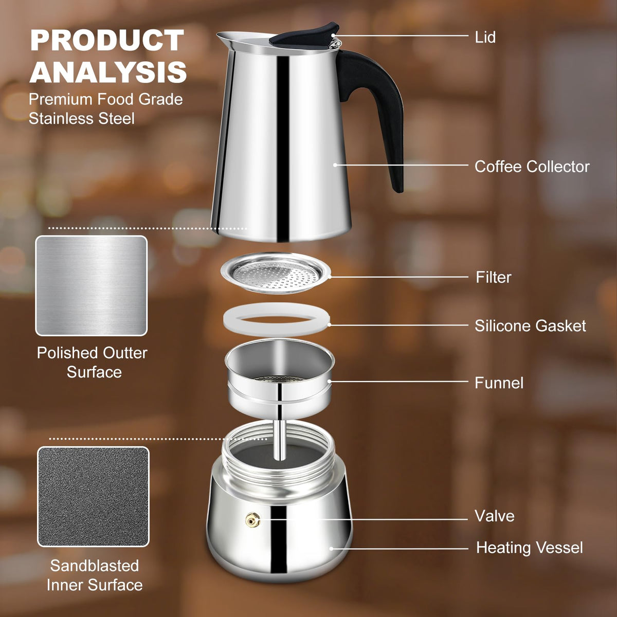 DITOSH safety valve and safe design ensure reliable espresso extraction