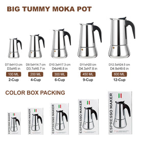 DITOSH stainless steel moka pot exterior highlights durability and timeless design.