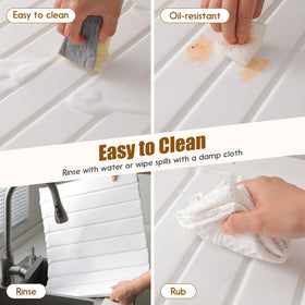 Ditother anti-slip base keeps the mat steady on wet countertops.