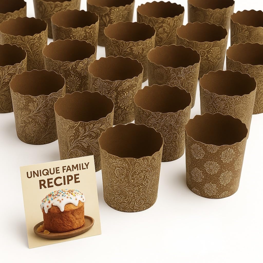 DIVELUX 8oz kulich panettone mold 25-pack for mini breads and gifts.