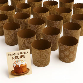 DIVELUX 8oz kulich panettone mold 25-pack for mini breads and gifts.