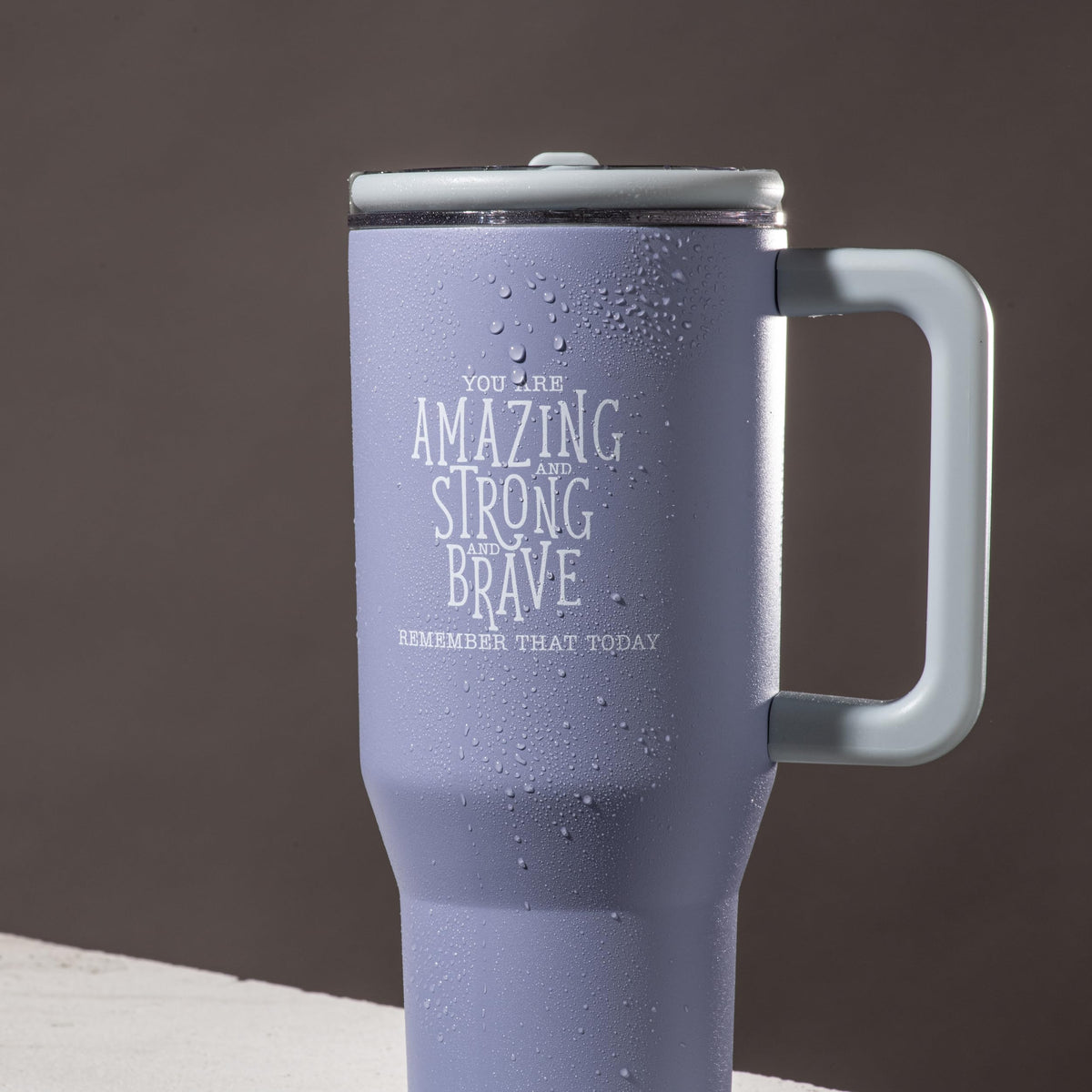 DIVERSEBEE Cloud travel-ready mug captured in carry-on-friendly context