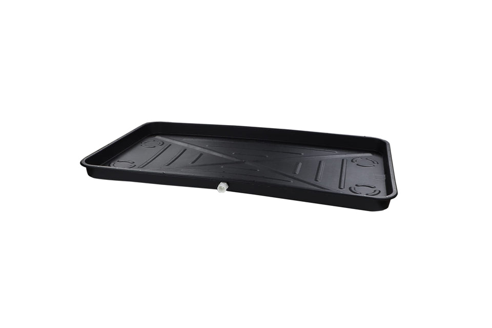 Diversitech 27x48 drain pan in black captures condensate and prevents overflow in HVAC systems